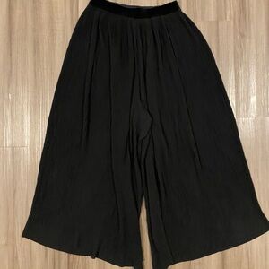 Elegant Black Pleated Wide-Leg Pants size Medium from Zara